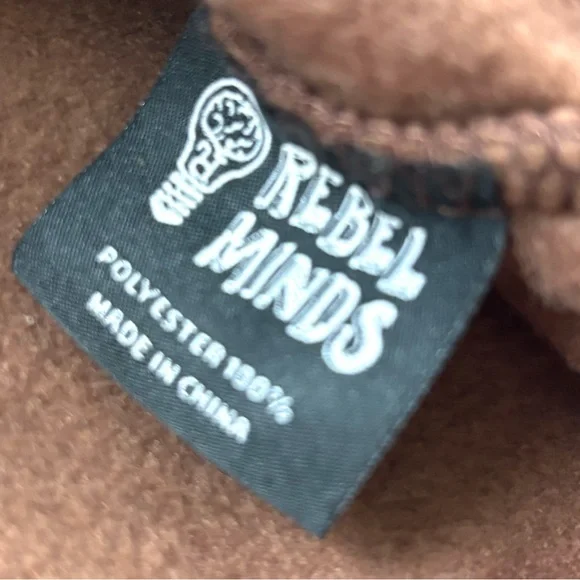 Rebel Minds Brown “Blessed w/ the Bag” Graphic Fleece Lined Hoodie (M) - Picture 14 of 16